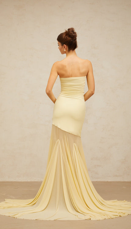 Robe longue jaune pale - Robe Addict