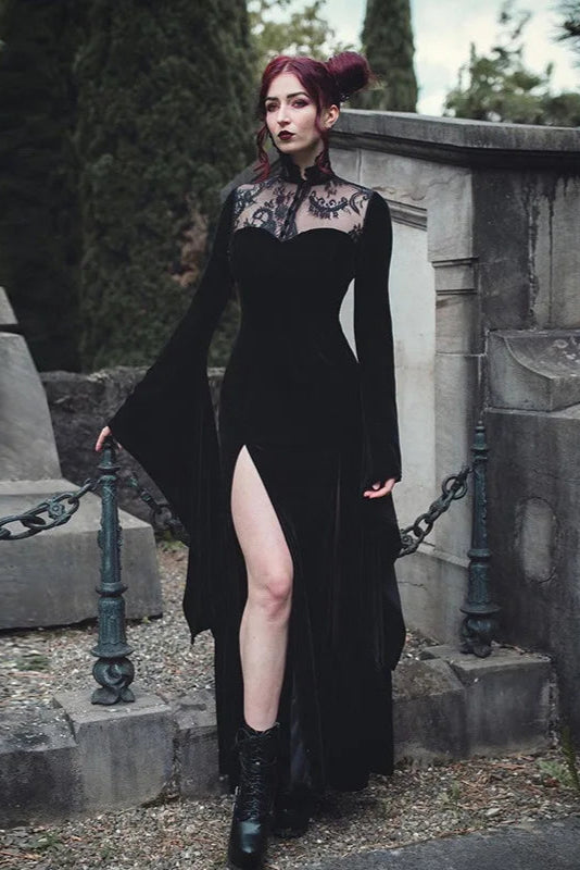 Robe longue noire gothique - Robe Addict