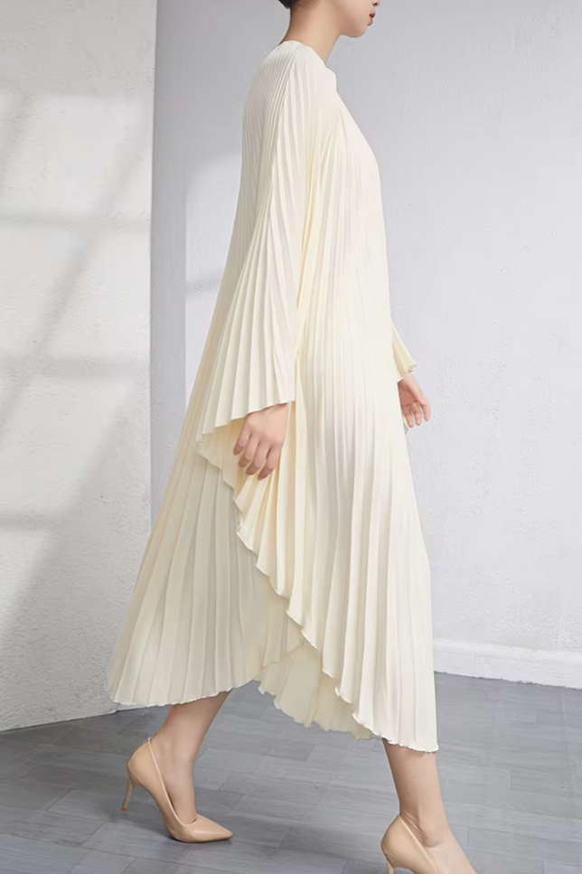 Robe longue plissée grande taille - Robe Addict