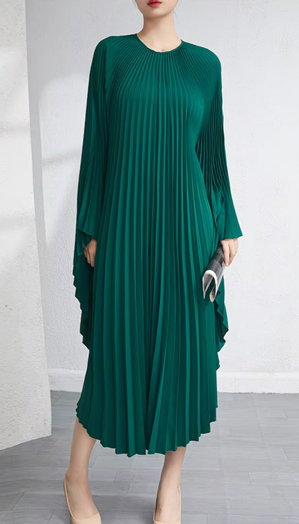 Robe longue plissée grande taille - Robe Addict
