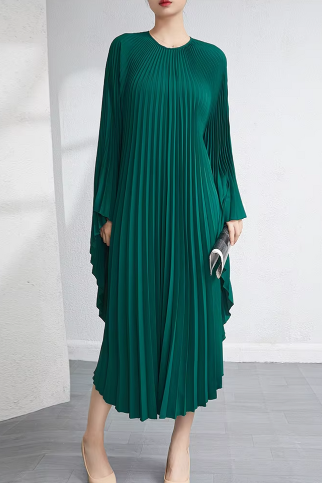 Robe longue plissée grande taille - Robe Addict