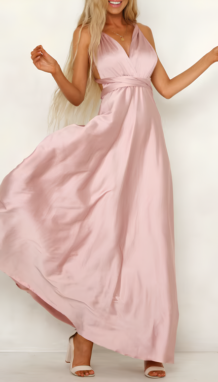 Robe longue saumon - Robe Addict