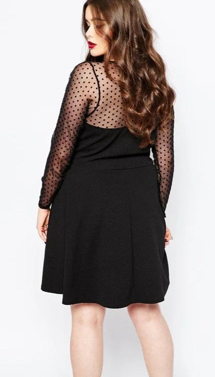 Robe manche longue grande taille - Robe Addict