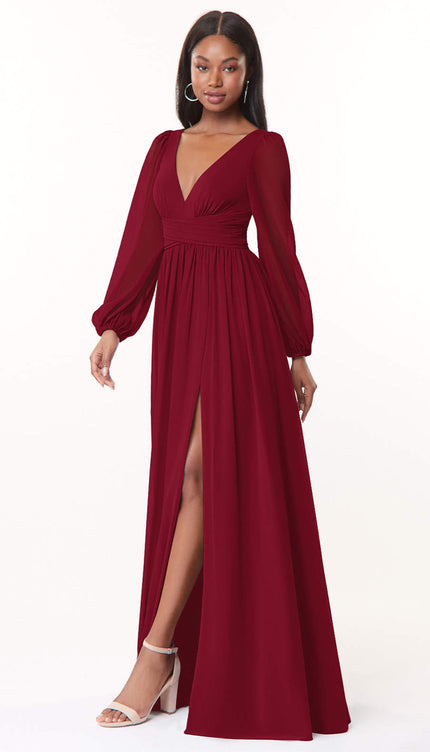 Robe manche longue mousseline - Robe Addict