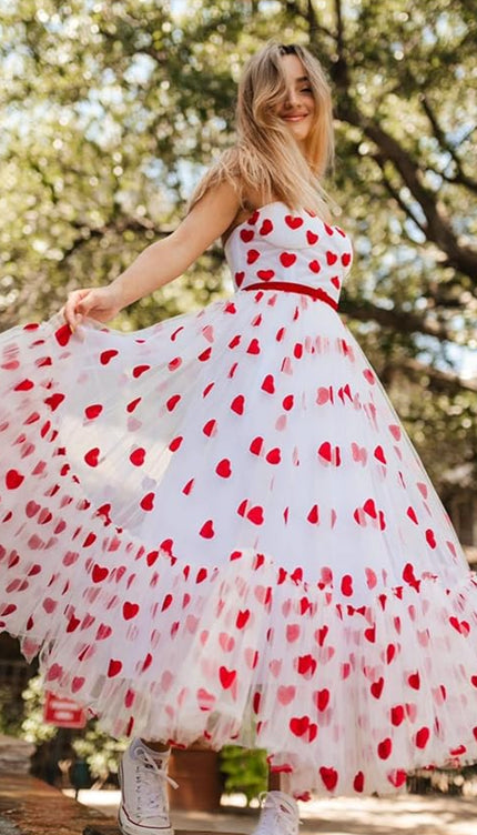 Robe motif coeur rouge - Robe Addict