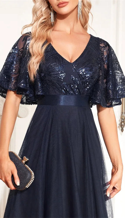 Robe mousseline bleu - Robe Addict