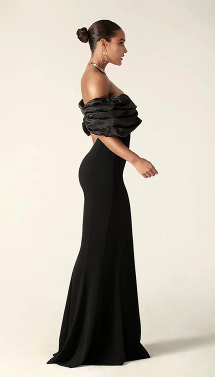 Robe noir avec fente - Robe Addict