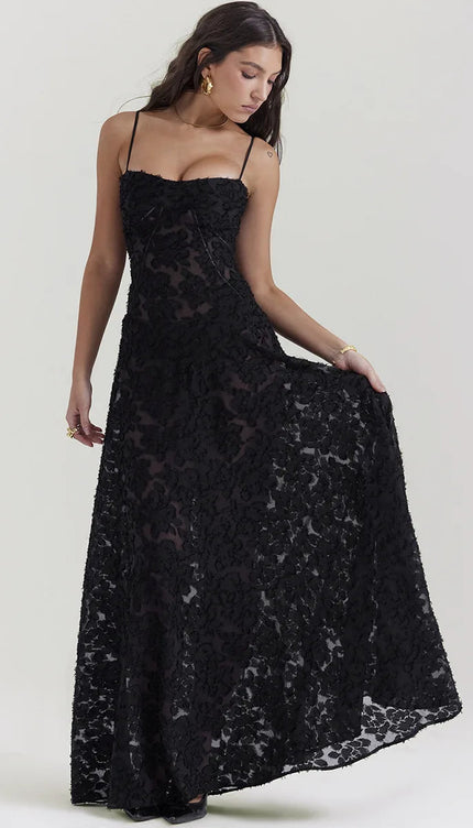 Robe noir broderie - Robe Addict