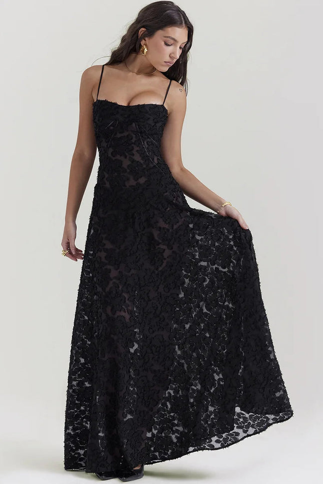 Robe noir broderie - Robe Addict