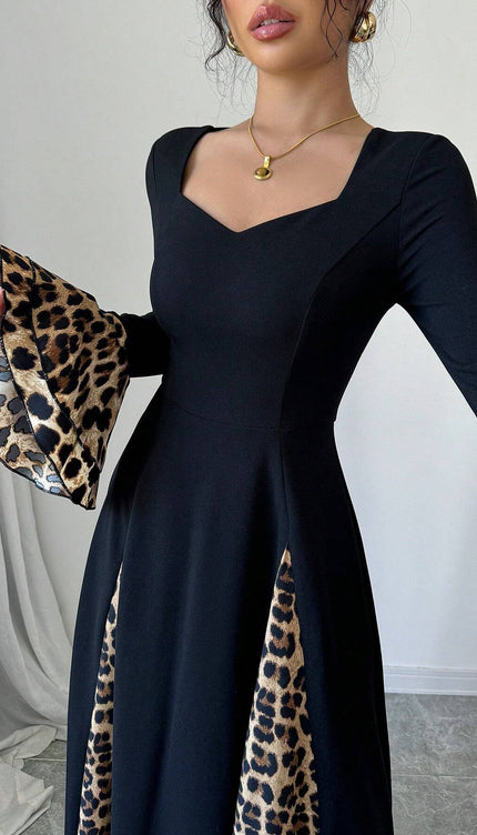 Robe noir et leopard - Robe Addict