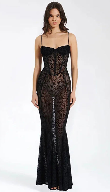 Robe noir leopard - Robe Addict