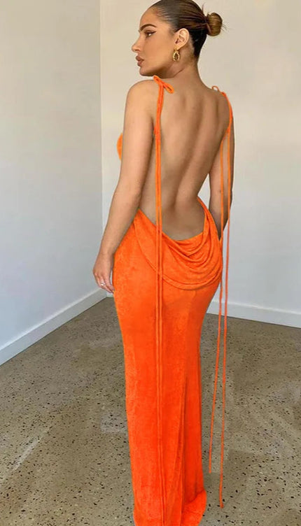 Robe orange dos nu - Robe Addict