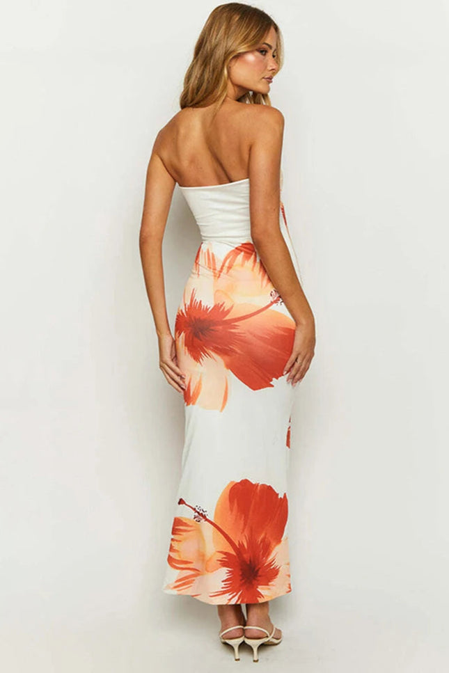 Robe orange et blanche - Robe Addict