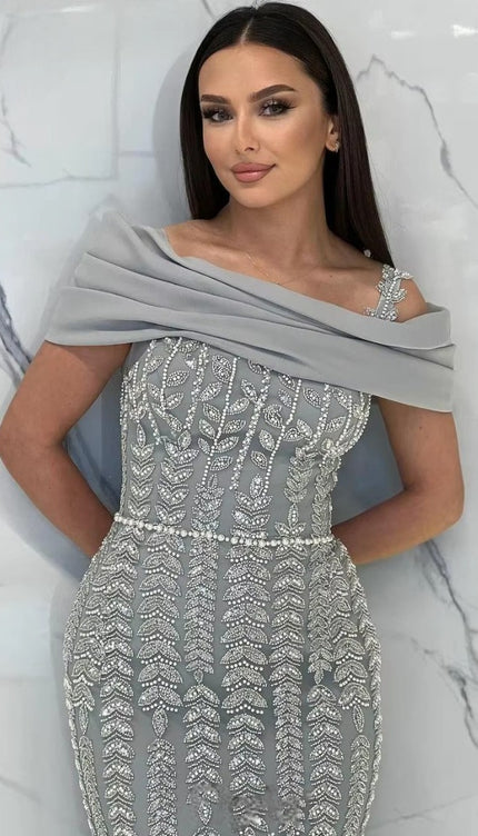 Robe paillette grise - Robe Addict