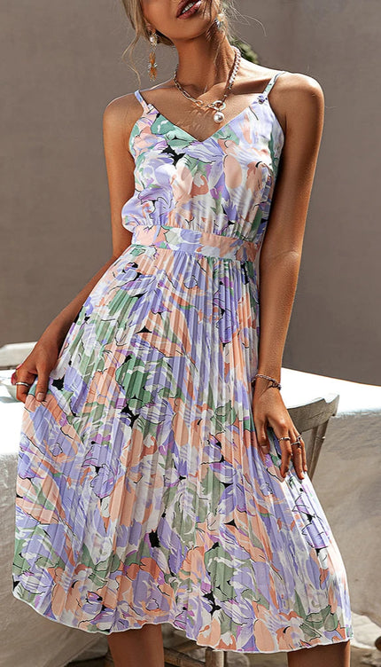 Robe plissée fleurie - Robe Addict