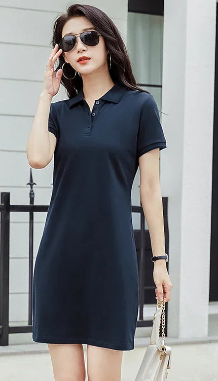 Robe polo bleu marine - Robe Addict