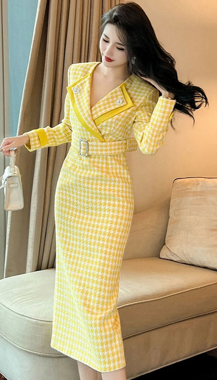 Robe portefeuille jaune - Robe Addict