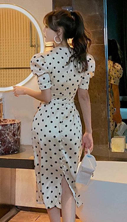 Robe portefeuille à pois - Robe Addict