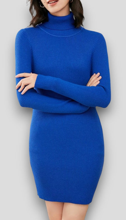 Robe pull bleu electrique - Robe Addict