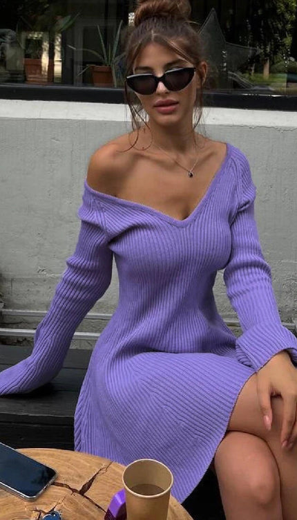 Robe pull col v - Robe Addict