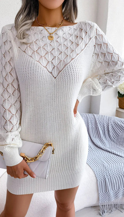 Robe pull courte blanche - Robe Addict