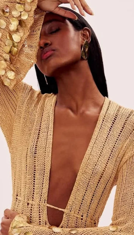 Robe pull doré - Robe Addict