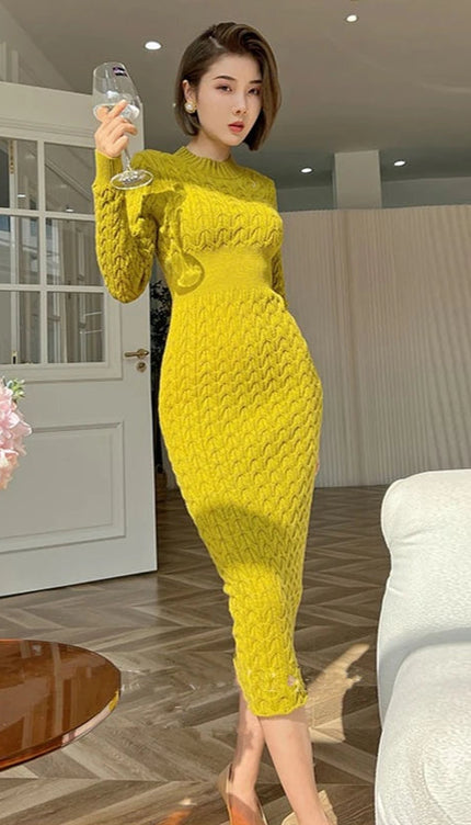 Robe pull moutarde - Robe Addict