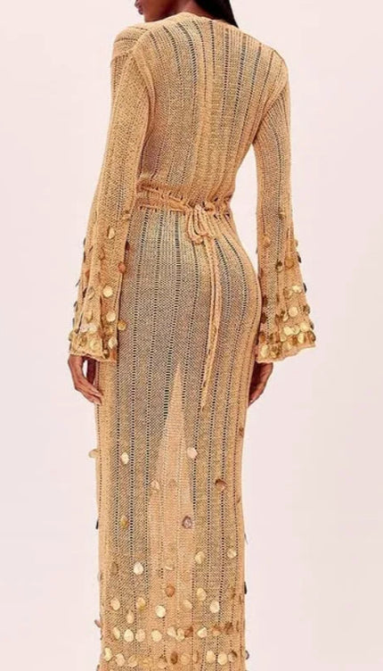 Robe pull doré - Robe Addict