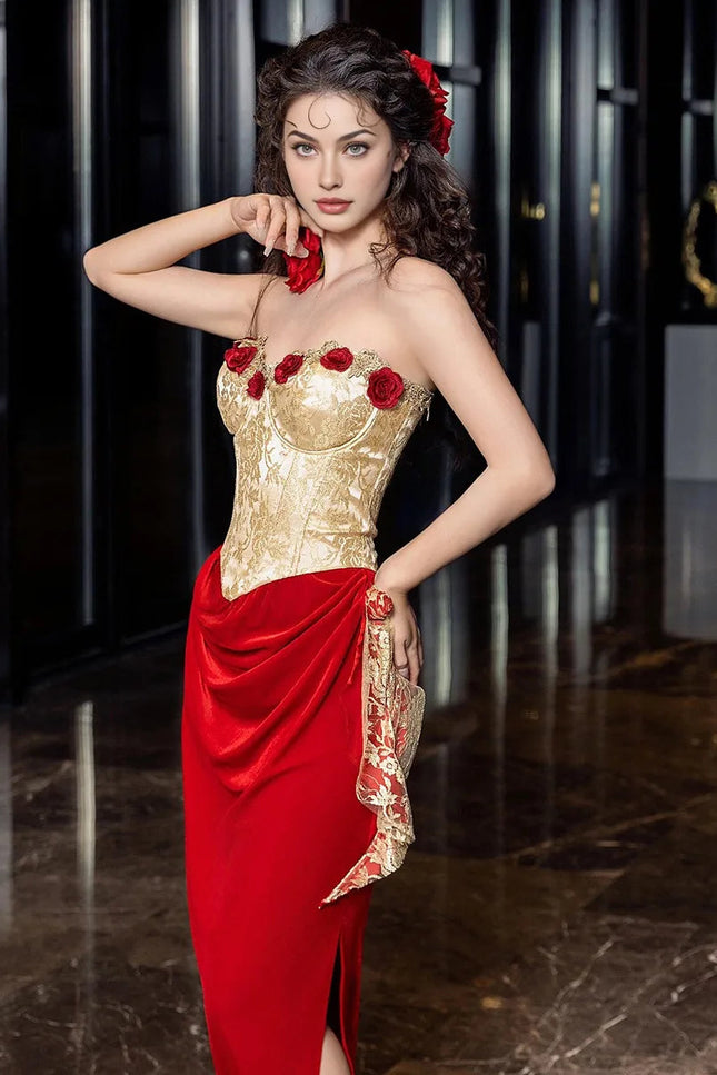Robe rouge doré - Robe Addict