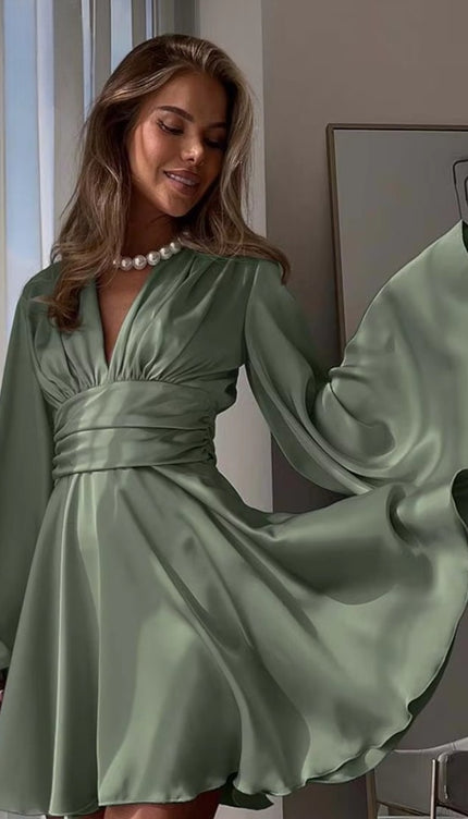 Robe satin plissée - Robe Addict