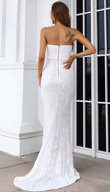 Robe sequins blanc - Robe Addict