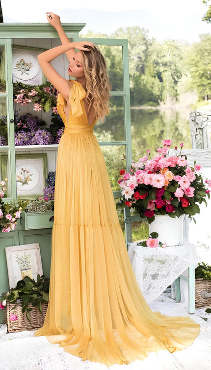 Robe soie jaune - Robe Addict