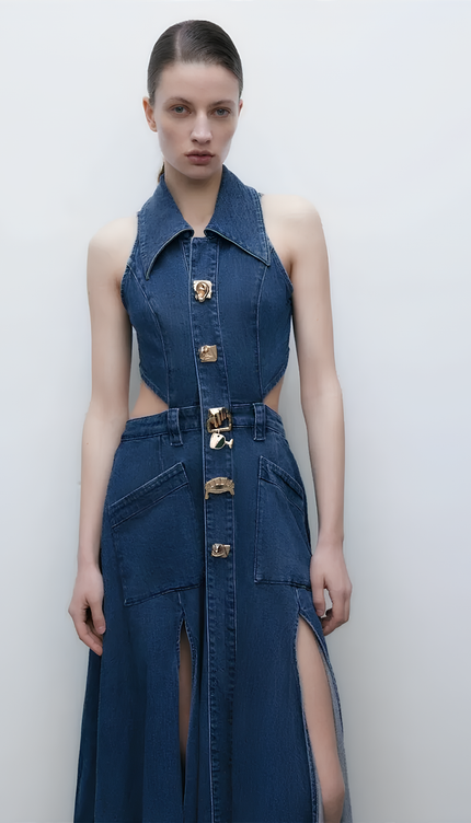 Robe trapeze jean - Robe Addict