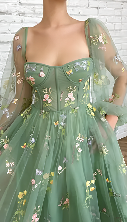 Robe tulle brodée - Robe Addict