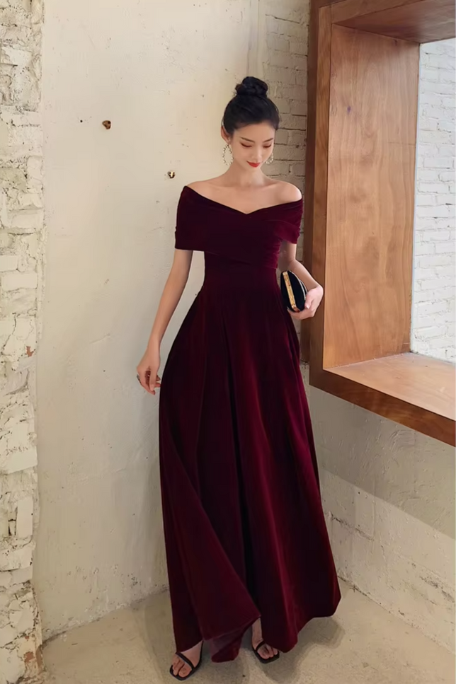 Robe velour col bateau - Robe Addict
