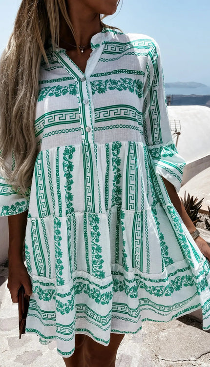 Robe vert et blanc - Robe Addict