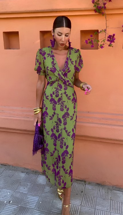 Robe verte et violette - Robe Addict