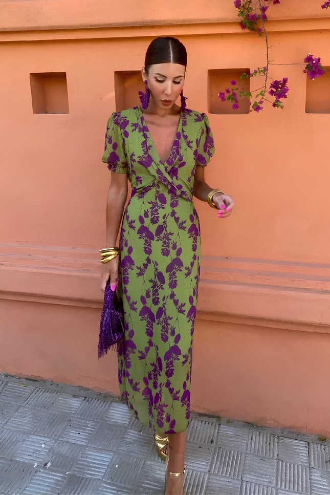 Robe verte et violette - Robe Addict