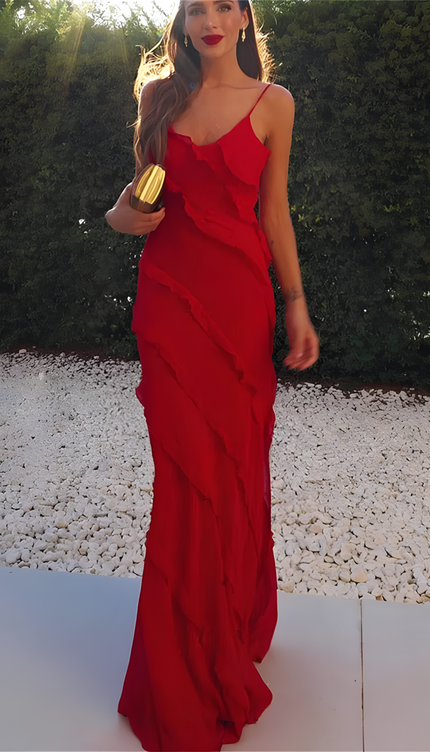 Robe volant rouge - Robe Addict