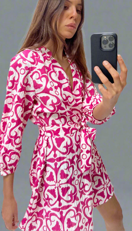 Robe rose et blanc - Robe Addict