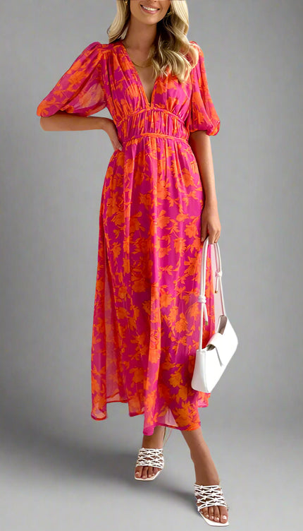 Robe rose et orange - Robe Addict
