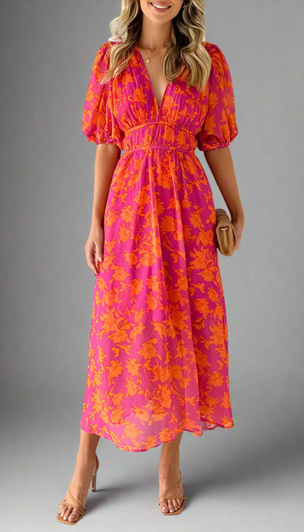 Robe rose et orange - Robe Addict