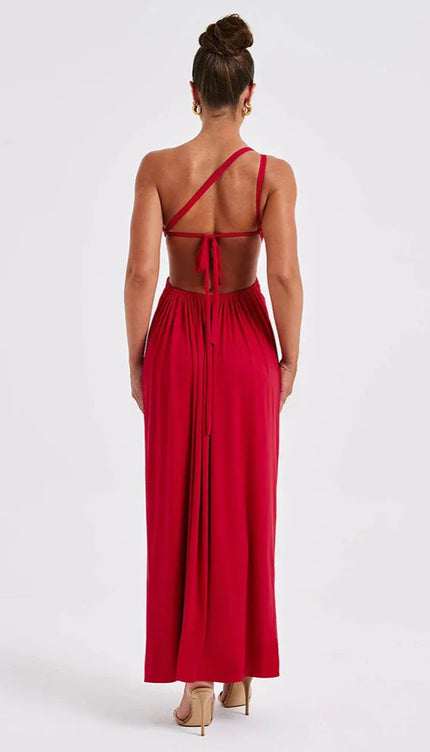 Robe rouge asymetrique - Robe Addict