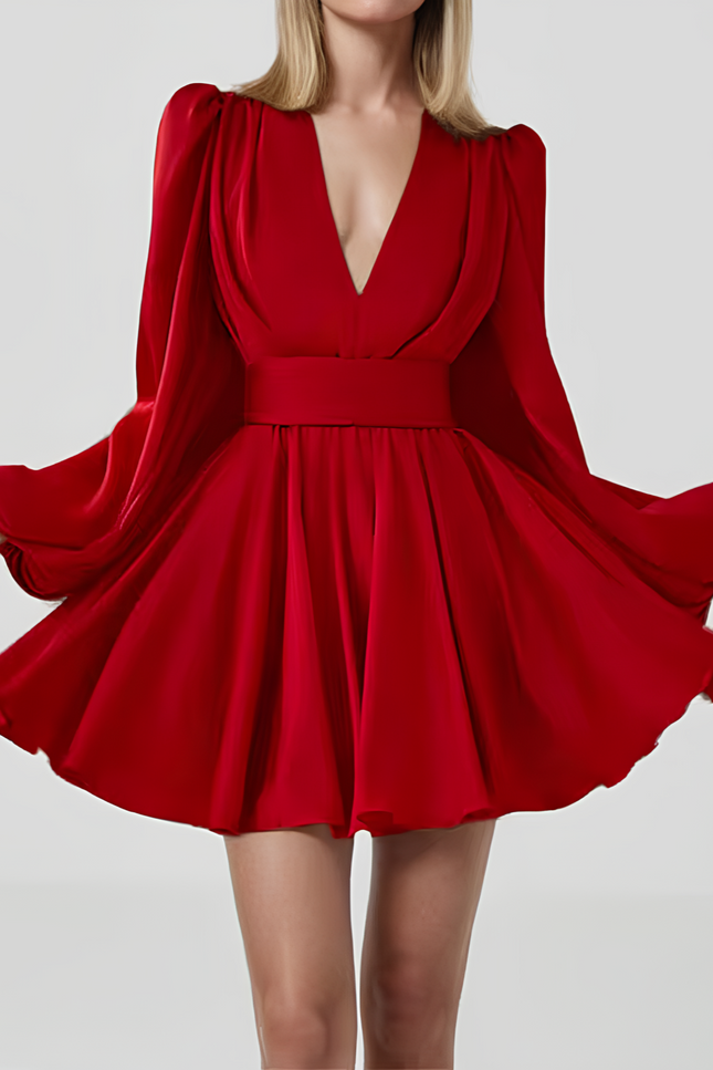 Robe rouge bouffante - Robe Addict