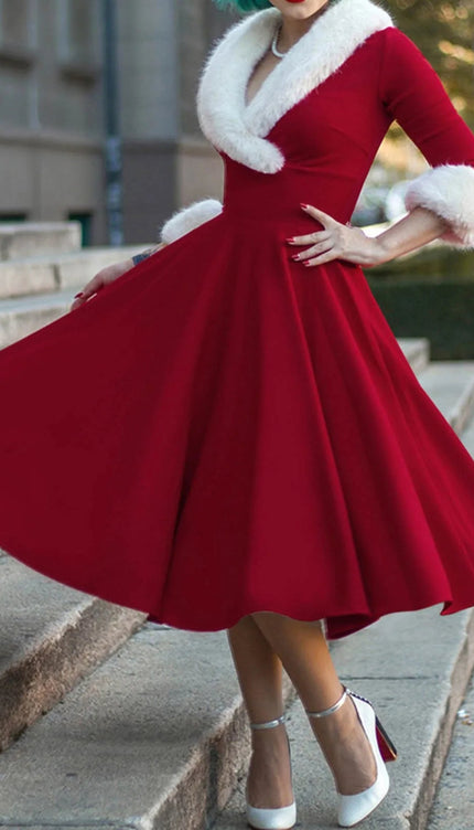 Robe pour noel rouge - Robe Addict