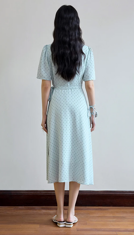 Robe portefeuille pois - Robe Addict