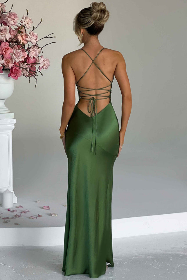 Robe longue satin dos nu - Robe Addict