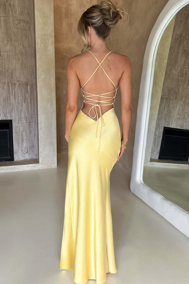 Robe longue satin dos nu - Robe Addict