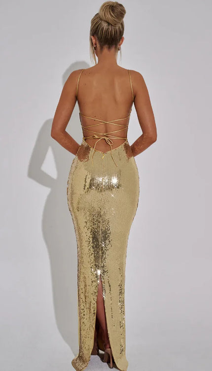Robe sequin or - Robe Addict