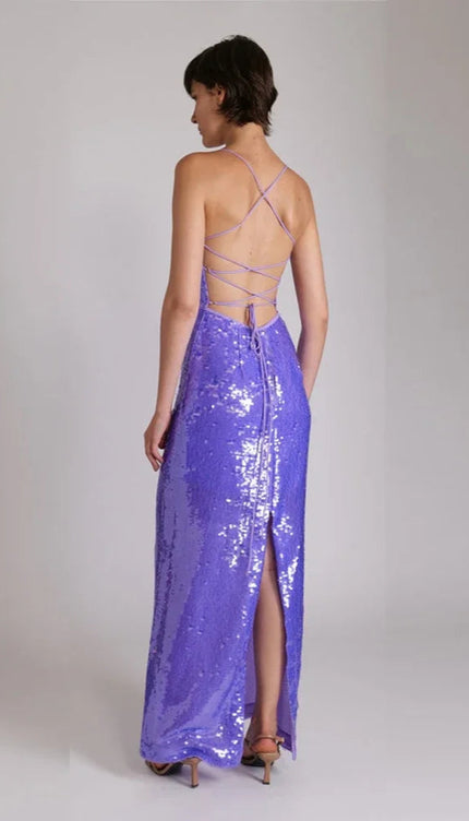 Robe sequin violet - Robe Addict